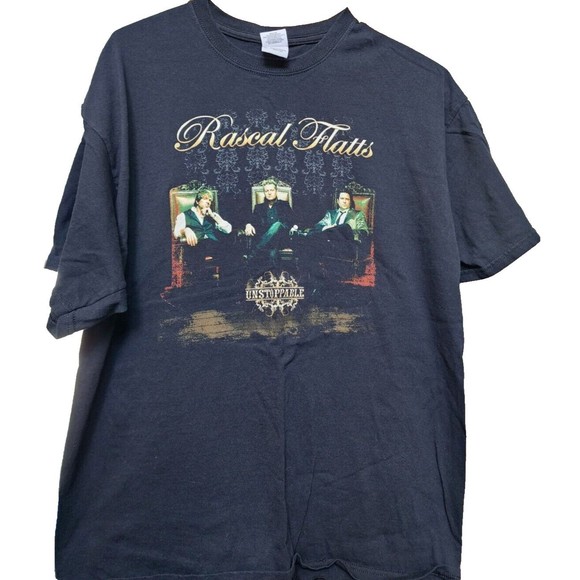 Rascal Flatts Unstoppable Tour T-Shirt Black Size XL 2 Sides Country - Picture 1 of 6